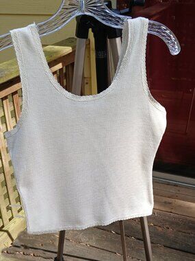 Vintage 80's Formfit Rogers for Saks Fifth Avenue Waffle Knit Tank - MINT Sz S